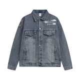 Palm Angle Jacket Angel Washed Distressed Jacket Men and Women Denim Jacket