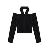 Women Sweater Cropped Knitted Cardigan Women's Long Sleeve Top