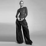Women Jumpsuit round Neck Long Girl Jumpsuit Top for Women