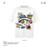 American vintage street T-shirt pure cotton men's and women's summer loose