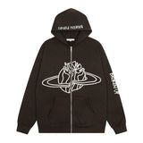 Men Hoodie Autumn Loose Sports Long Sleeve Zipper Jacket