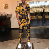 Men Co-Ords Summer Casual Stylish Short-Sleeved Casual Men's Two-Piece Suit