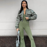 Women Jumpsuit Women's Winter Fashion Zipper Sports Jumpsuit