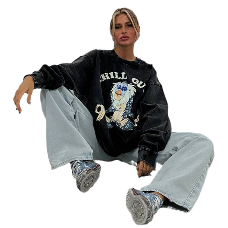 Women Sweatshirt Printed Sweater Autumn Women's