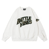 Men Hoodie Embroidered Letter Sweater Men's Loose Long Sleeve round Neck Autumn and Winter