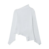 Women Long Sleeve T-Shirt Long Sleeve T-shirt Women's Autumn Design Slant Shoulder Short Base