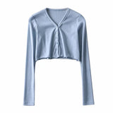 Women T-shirt Slim-Fit Short Long Sleeve T-shirt