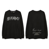 Men Long Sleeve Shirt Letter Printed round Neck Long Sleeve T-shirt Men Loose All-Matching Top