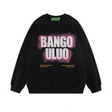 Men Hoodie Letter Print Sweatshirt Boys round Neck Pullover Long Sleeve Loose Top