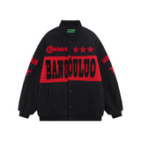 Men Cotton Padded Jacket Coat Embroidered Quilted Baseball Uniform Jacket Men's Autumn and Winter Loose Casual Cotton-Padded Jacket