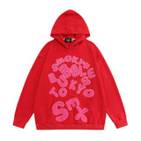Men Hoodie Paste Cloth Embroidery Letters Hooded Pullover