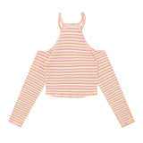 Women Sweater Short Sweater Women Casual Contrast Color Embroidered Long Sleeve