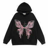 Men Hoodie Butterfly Graffiti Printed Hoodie Men Vibe