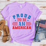 Women's Independence Day T Shirt Printed Pattern round Neck Short Sleeve T-shirt Women's Top