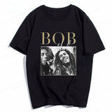 Rap Singer Bob Marley T-shirt Men's Fashion Cotton T-shirt