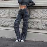 Women Cargo Pants Jeans for Women Baggy Straight Trousers