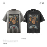 American vintage street T-shirt pure cotton men's and women's summer loose