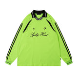Men's Long Sleeve Shirt Lapel Long Sleeve T-shirt Men's and Women's Retro Loose Base