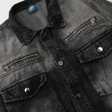 Men Denim Jacket Washed Do the Old Cowboy Coat Men's Jacket