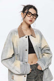 Unisex Jacket Autumn Monochrome Denim Coat Women's Clothing