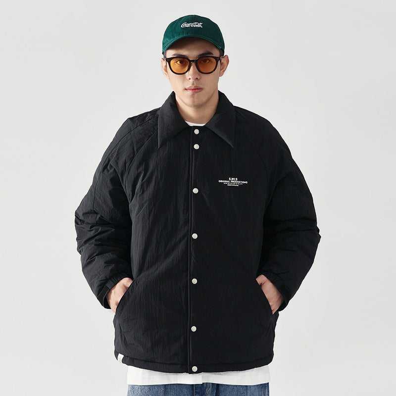Men Cotton Padded Jacket Coat Winter Ins Cotton Padded Jacket Men's Jacket Casual Loose Letter Cotton Padded Coat