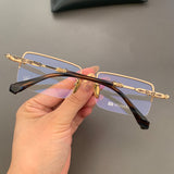 CHH Chrome Hearts Glasses Pure Titanium Square Frameless Business Myopia Glasses Frame
