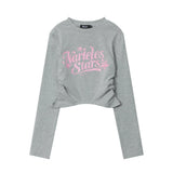 Women Long Sleeve T-Shirt Letter Printed Long Sleeve T-shirt Women's Spring and Autumn Crew Neck Casual
