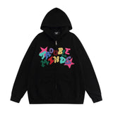 Men Hoodie Patch Letter Hooded Jacket Boys