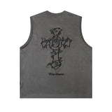 Men T Shirt Vintage Vest Men's Fashion Brand American Retro Hip Hop