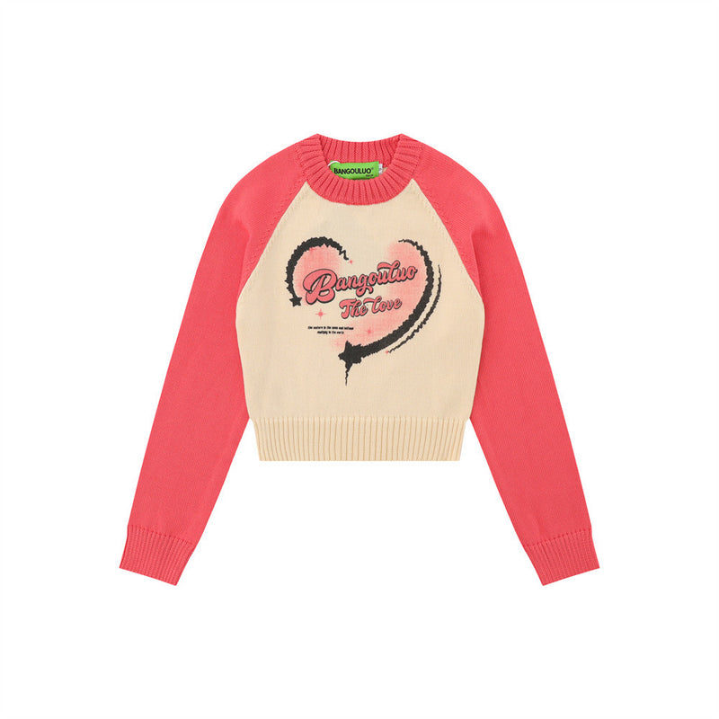 Women Sweater Short Sweater Women's Autumn Crew Neck Long Sleeve
