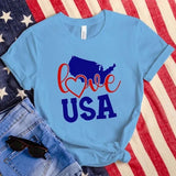 Women's Independence Day T Shirt round Neck Short Sleeve T-shirt Women's Top
