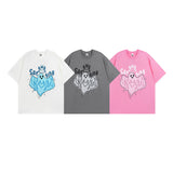 Men T Shirt Sweet Cool Foam Printed Couple Short Sleeve T-shirt Men's Casual