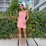 Women's Desses Vest Dress Women's Embroidered Velvet Short Skirt Women