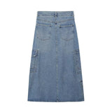 Women Skirt Women's Denim Dress Female Spring Washed-out Vintage