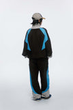 Unisex Jacket Fall Multi-Color Mosaic Stand Collar Coat Women's Clothing