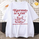 Karma Is A Cat 2024 Taylor Midnights Album Tshirt Short