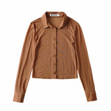 Women T-Shirt Long Sleeve Shirt Women Solid Color Cardigan Top