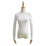 Women's T-Shirt Long-Sleeved T-shirt Women's Autumn Slim-Fit Pleated Bottoming Shirt Top