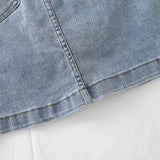 Women Skirt Short Denim Skirt Spring and Summer Retro Denim Skirt