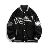 Varsity Jacket Vintage Autumn Embroidery Baseball Uniform Casual Suede Jacket Men's Jacket