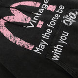 Men Hoodie Worn Looking Washed-out Letter Hooded Sweater Loose Spring and Autumn