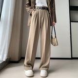 Palazzo Pants Niche Casual Suit Pants Women Autumn Trousers Solid Color Simple