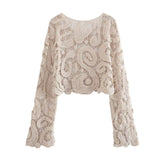 Women T-Shirt Summer round Neck Knitted Top for Women