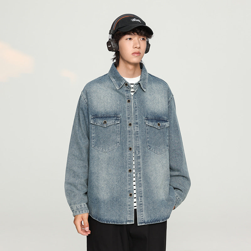 Graffiti Bomber Jacket Autumn Shirt Long Sleeve Loose-Fitting Shirt