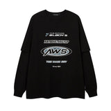 Men Long Sleeve Shirt Retro Long Sleeve T-shirt Men and Women College Style Retro Sports