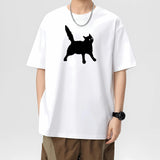 scratch cat pixel print  cotton short sleeve