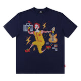 Men T Shirt Printed Short Sleeve round Neck Loose Men's and Women's T-shirt Hip-Hop Street