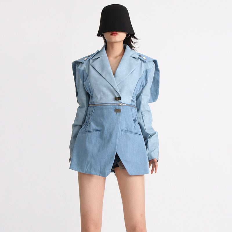 Frankie Shop Hourglass Blzer Autumn Stitching Versatile Suit Coat