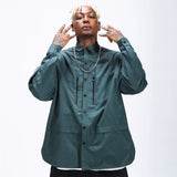 Men Long Sleeved T Shirt Long Sleeve Shirt Thin Coat Men's Casual round Hem Slit Shirt Fashion