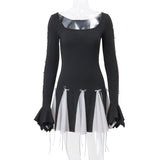 Women Dresses Autumn Bow Flared Sleeves Long Sleeves Dress